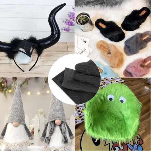 فو الفراء النسيج عيد الميلاد الشتاء المربعات أشعث الفراء النسيج بقع الأخضر 18x40 بوصة DIY بها بنفسك الحرفية هواية هالوين الشتاء زي الديكور in Kuwait