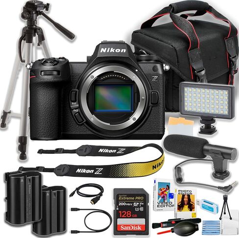 كاميرا Nikon Z6 III بدون مرآة مع الجسم فقط + Sandisk 128GB بطاقة الذاكرة المتطرفة + ميكروفون الاتجاه + 50 بوصة CAMERA in Saudi Arabia