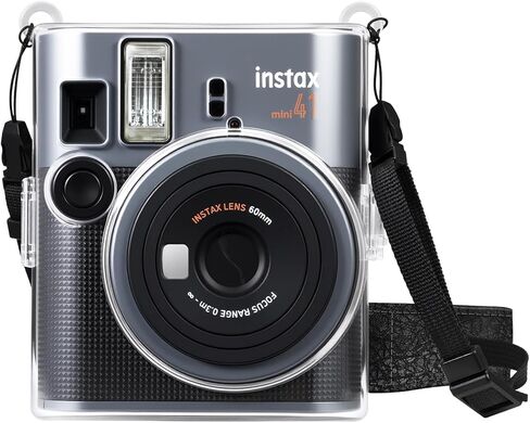 Fintie Protective Clear Case for Fujifilm Instax Mini 41 Camera Fore Form - Crystal Hard Pvc with with lextable strap ، clear in Saudi Arabia
