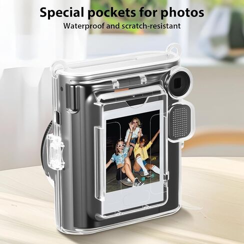 Fintie Protective Clear Case for Fujifilm Instax Mini 41 Camera Fore Form - Crystal Hard Pvc with with lextable strap ، clear in Saudi Arabia