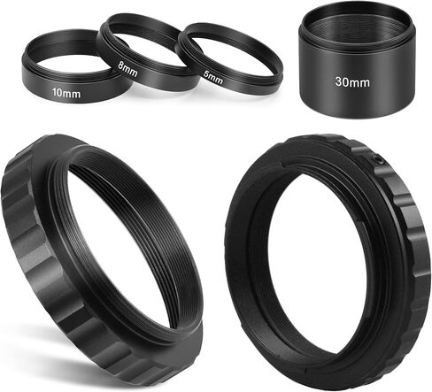 Astromania Astronomical 2"/M48-extension Tube Kit for Cameras and eyepieces - Length 5mm 8mm 10mm 30mm - Bundle with - M48-T2 Adapter&T-Ring Adapter for Nikon in Saudi Arabia