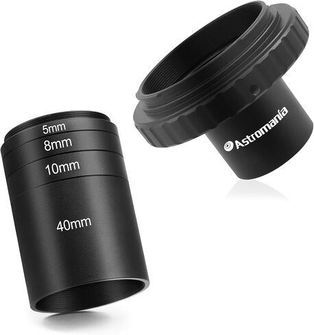 Astromania Astronomical T2-Extension Tube Kit for Cameras and eyepieces - Length 5mm 8mm 10mm 40mm - Bundle with - T-Ring&T-Adapter for Canon EOS in Saudi Arabia