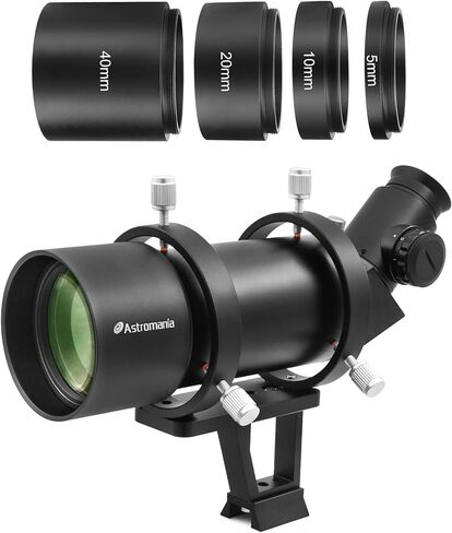 Astromania Astronomical T2-Extension Tube Kit for Cameras and eyepieces - Length 5mm 10mm 20mm 40mm - Bundle with - 10x60 Deluxe Finder Scope in Saudi Arabia