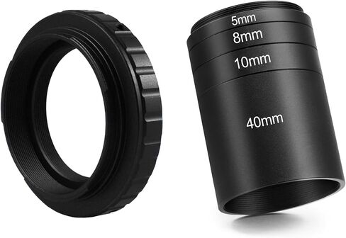 Astromania Astronomical T2-Extension Tube Kit for Cameras and eyepieces - Length 5mm 8mm 10mm 40mm - Bundle with - T-Ring Adapter for Canon EOS in Saudi Arabia