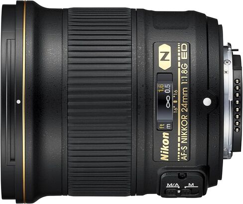 Nikon AF-S FX Nikkor 24mm f/1.8g Ed عدسة ثابتة مع التركيز التلقائي لكاميرات Nikon DSLR (متجددة) in Saudi Arabia