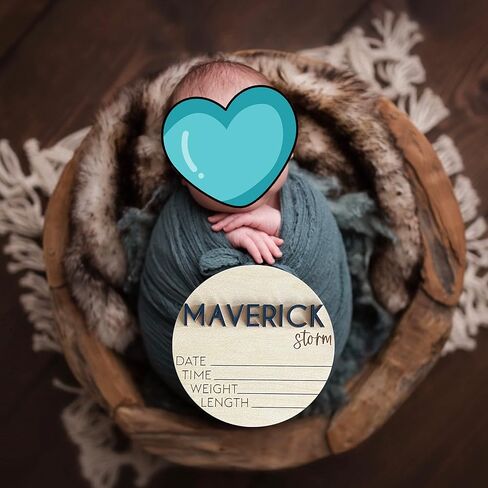 NAZENTI Personalized Baby Name Announcement Wooden Signs, Custom Birth Announcement And Footprint Sign For Hospital, Welcome Sign For Decor, Gifts For Baby Girl Or Boy Shower, Baby's Arrival Gifts in Saudi Arabia
