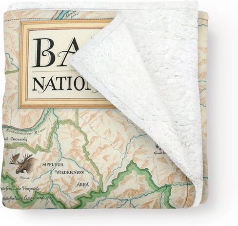 Glacier National Park Fleece Blanket | 58" x 50" Throw Blanket | Hand-Drawn Original Art | in Kuwait