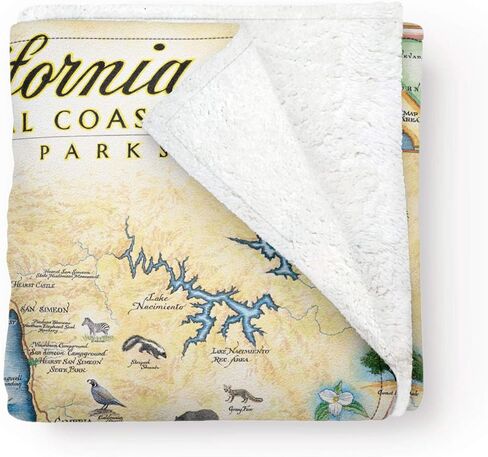 Glacier National Park Fleece Blanket | 58" x 50" Throw Blanket | Hand-Drawn Original Art | in Kuwait