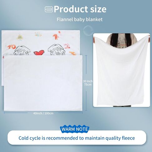 Preboun 6 Pcs Sublimation Throw Blanket Thick Plush Blankets Soft Fuzzy Blanket White Blank Blanket for DIY Custom Personalized Sublimation Photo (30 x 40 Inch) in Saudi Arabia