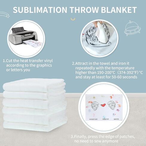 Preboun 6 Pcs Sublimation Throw Blanket Thick Plush Blankets Soft Fuzzy Blanket White Blank Blanket for DIY Custom Personalized Sublimation Photo (30 x 40 Inch) in Saudi Arabia