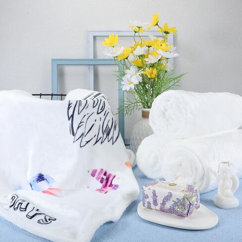 Preboun 6 Pcs Sublimation Throw Blanket Thick Plush Blankets Soft Fuzzy Blanket White Blank Blanket for DIY Custom Personalized Sublimation Photo (30 x 40 Inch) in Saudi Arabia