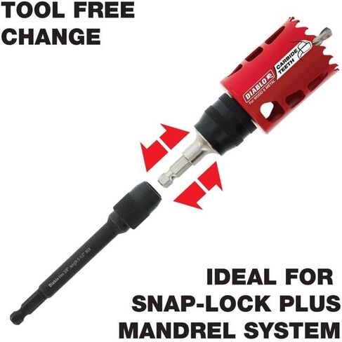 امتداد Diablo Universal للتدريبات ذات ميزة التغيير السريع - مثالية لنظام Mandrel Snap - Lock Plus - 3/8 "Hex ، 5-1/2" ، 3000 RPM - RPM - DHS375XT6 in Saudi Arabia