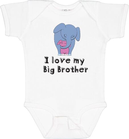 inktastic I Love My Big Brother Elephant Blue Pink Baby Bodysuit in Saudi Arabia