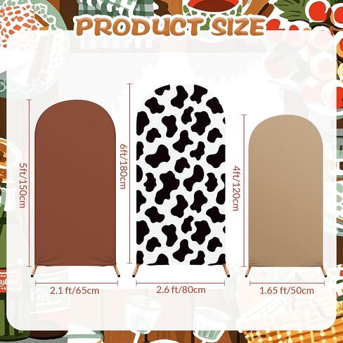 Cow Theme Arch Backdrop Cover, 4ft 5ft 6ft Set of 3,Pink in Saudi Arabia