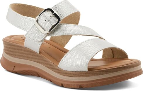 SPRING STEP WIND'S TALIAH LEATHY LEATHING SANDALS-الحرف الإيطالية ، إسفين خشب فو ، تصميم أنيق ، كعب 3 بوصات in Saudi Arabia