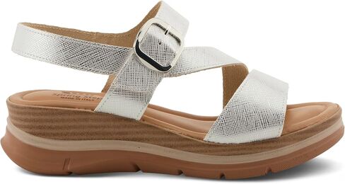 SPRING STEP WIND'S TALIAH LEATHY LEATHING SANDALS-الحرف الإيطالية ، إسفين خشب فو ، تصميم أنيق ، كعب 3 بوصات in Saudi Arabia
