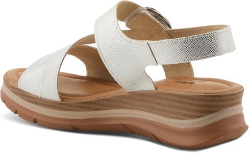 SPRING STEP WIND'S TALIAH LEATHY LEATHING SANDALS-الحرف الإيطالية ، إسفين خشب فو ، تصميم أنيق ، كعب 3 بوصات in Saudi Arabia