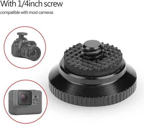 Mini Aluminium Alloy Round Quick Release Plate, Compatible with Most Cameras for Compact Action Tripod Red in Saudi Arabia