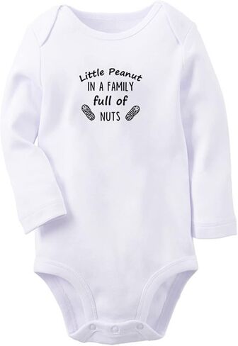 iDzn Little Peanut In A Family Full of Nuts Funny Romper Newborn Baby Bodysuit Infant Jumpsuit Outfits Long Sleeve Clothes in Saudi Arabia