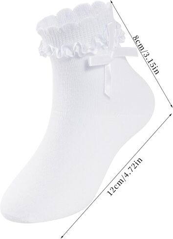 choyaxo 3 Pairs Girls Ruffle Socks Frilly Socks Cute Dress Sock School Sock for Toddler Girls in Saudi Arabia