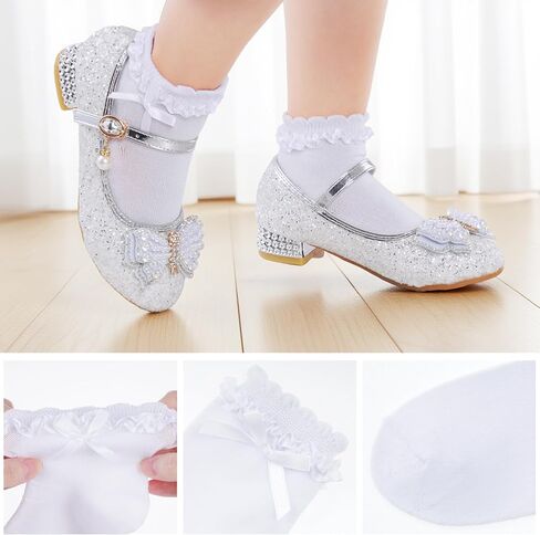 choyaxo 3 Pairs Girls Ruffle Socks Frilly Socks Cute Dress Sock School Sock for Toddler Girls in Saudi Arabia