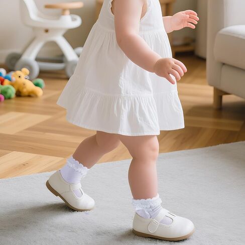 choyaxo 3 Pairs Girls Ruffle Socks Frilly Socks Cute Dress Sock School Sock for Toddler Girls in Saudi Arabia