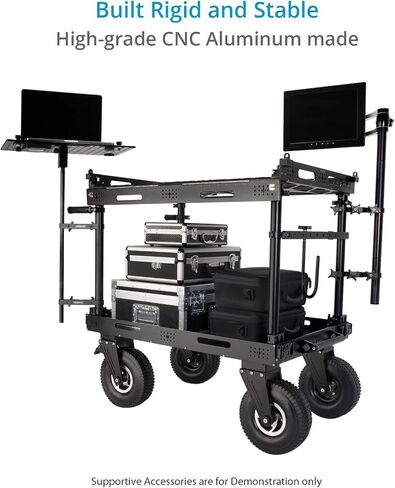 PROAIM 30" Atlas V2 Video Production Camera Cart for Film/Studio/Stage. Payload up to 300kg/660lb. Includes Dovetail Lock Wheels & Adjustable Handles in Saudi Arabia