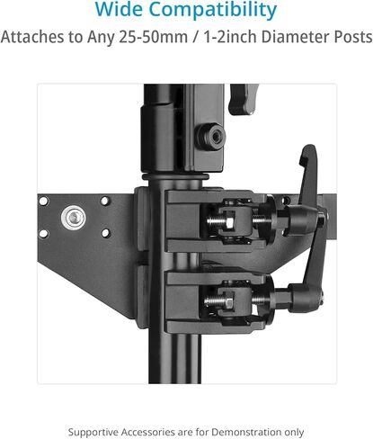 PROAIM Double Header with 5/8 Baby Pins for Lights, Monitors, & Camera Support Accessories. Compatibility:16-50mm Diameter Posts. Payload up to 36kg / 80lb in Saudi Arabia