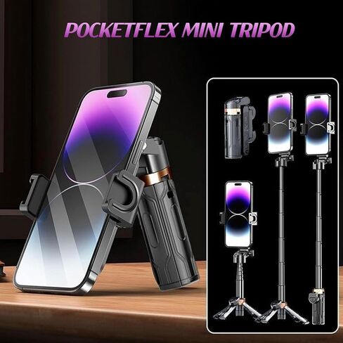 2025 New Pocket Flex Portable Selfie Sticke ، Tripod Pocketflex Mini ، Flipping Triped Mini JJ02 ، 360 ° Pocket Flex Selfie مع Remote in Saudi Arabia