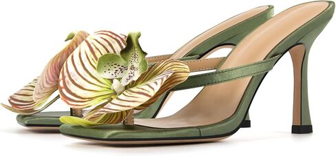 Onlymaker Orchid Heels for Women Square Toe Low Block Heel Sandals in Kuwait