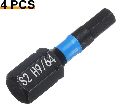 HARFINGTON 4pcs H7/32 SAE Hex Screwdriver Bit 1/4" Hex Shank 25mm/1" Length Magnetic Hexagon Head Hex Bits S2 Steel Screw Driver Bit Industrial Grade Electric Drill Bits in Saudi Arabia