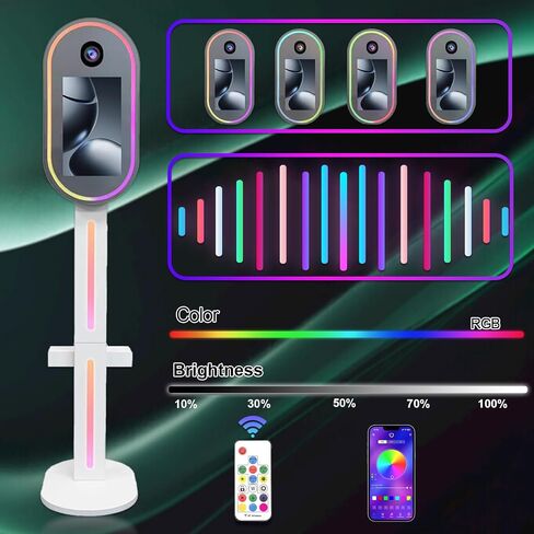 Portable Mirror Photo Booth Machine 15.6inch Touch Screen Selfie Photo Booth Machine with Flight Case for Wedding Party Event (Black, Photo Booth Machine+Camera) in Saudi Arabia