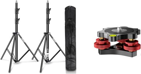 EMART 2 Pack Heavy Duty Light Stand 8.5ft and Tripod Leveling Base in Saudi Arabia