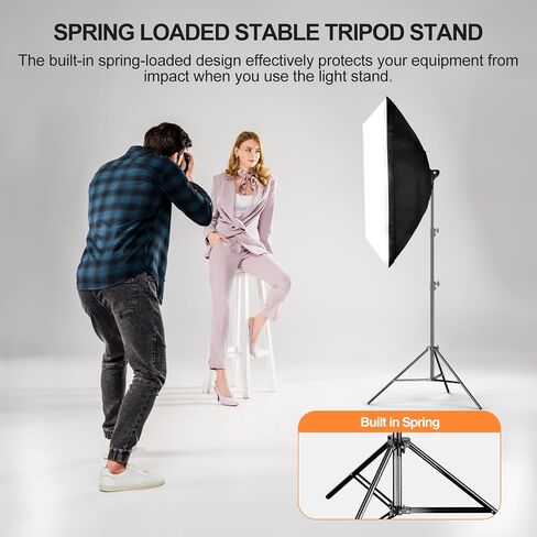 EMART 2 Pack Heavy Duty Light Stand 8.5ft and Tripod Leveling Base in Saudi Arabia