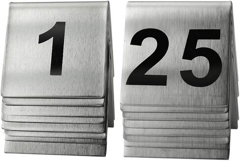 1-50 Stainless Steel Number Tent Table Number for Restaurants Cafes Bars 2"x2" in Kuwait