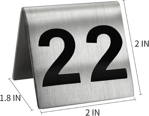 1-50 Stainless Steel Number Tent Table Number for Restaurants Cafes Bars 2"x2" in Kuwait