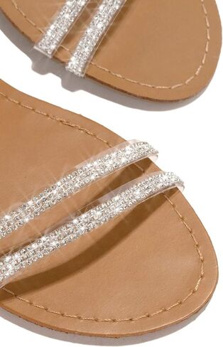 Womens Sandals, Women's Rhinestone Strappy Sandals Fashion Flat Sandals Summer Dressy Peep Toe Sandals Cute Comfortable Dress Sandals in Kuwait