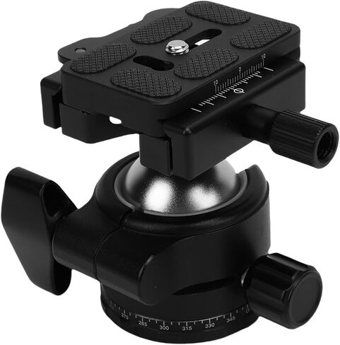 VBESTLIFE LOW PLEFT TRUPOD BALL HEAD ، 35 مم رأسًا ثنائيًا برأسًا ترايبودًا 360 Ballhead المعدني الدوار مع لوحة QR 1/4 بوصة لكاميرات DSLR Monopods in Saudi Arabia
