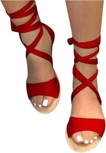Womens Sandals, Women's Rhinestone Strappy Sandals Fashion Flat Sandals Summer Dressy Peep Toe Sandals Cute Comfortable Dress Sandals in Kuwait