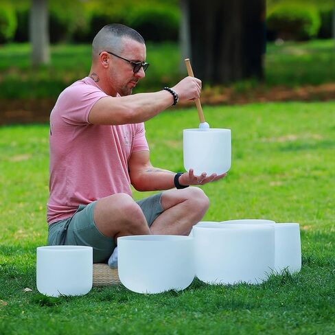 TOPFUND G Note كريستال جرس الموسيقى 8 بوصة الحلق شقرا التأمل أداة شفاء الصوت مع حقيبة حمل الثقيلة in Kuwait