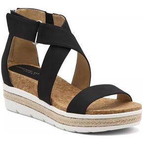 Adrienne Vittadini Women's Capers Wedge Sandal ، Black 6.5 M US in Kuwait