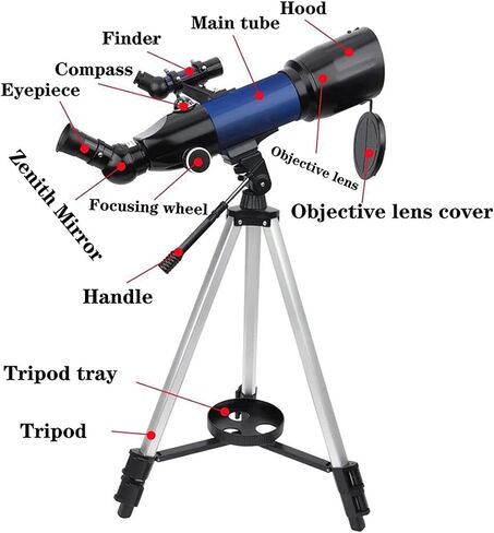 Telescope for Kids Adults Astronomy Beginners 70mm Telescopes Focal Length 120X Magnification Travel Scope Refractor Telescopes in Saudi Arabia