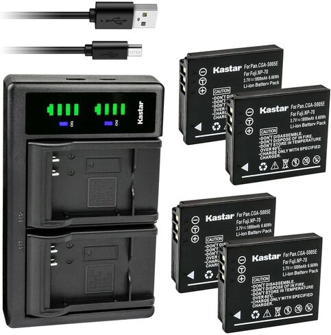 Kastar CGA-S005 LTD2 استبدال شاحن بطارية USB لـ Panasonic CGA-S005E CGA-S005 CGR-S005 DMW-BCC12 DMW-BCC12PP ، DE-A11 DE-A12 DE-A42 Charger ، Panasonic LUMC-LX2 in Saudi Arabia