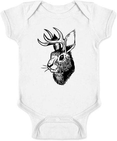 Pop Threads Jackalope Head Western Funny Infant Baby Boy Girl Bodysuit in Saudi Arabia