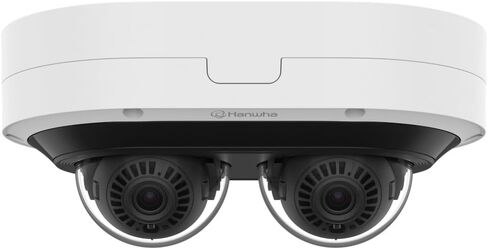 Hanwha Vision PNM-C12083RVD 12MP AI IR Multi-Directional Dome Camera, Dual 6MP Sensors, 3.54–6.69mm Varifocal Lens, IP66/IK10, PoE+, 25m IR, AI Analytics in Saudi Arabia