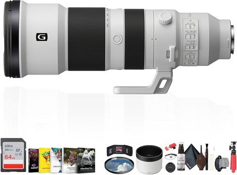 Sony Fe 400-800mm F/6.3-8 G OSS Lens | ultra-Telephoto Zoom مع تثبيت بصري لـ E-Mount (SEL400800G) + برنامج الصور + 64 جيجابايت + مرشح ترايبود مرن + UV + المزيد in Saudi Arabia