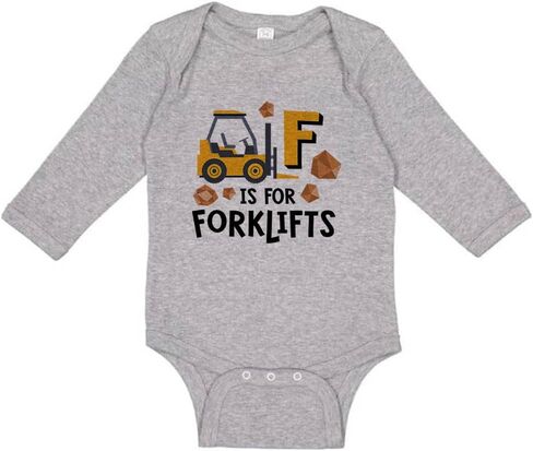 TATY Kids F is for Forklifts Long Sleeve Baby Infant Bodysuit in Saudi Arabia