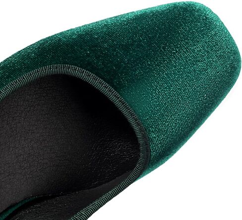 Women's Slingback Chunky Heels 1950s Closed Toe Mary Jane Pumps Shoes Black Green Velvet Buckle Strap Wide Platform Wedding Dress Shoes in Kuwait