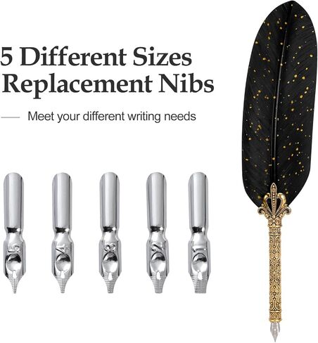 مجموعة قلم وحبر كارهود - قلم غمس للخط من الريش مع مجموعة ختم ختم الشمع و5 سنون (أحمر) in Kuwait