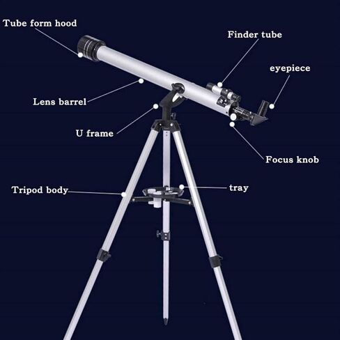 تلسكوب تلسكوب الأطفال 600 مم جبل منصات البصريات متعددة المغلفة بالكامل للتلسكوب للبالغين للأطفال المبتدئين بتلسكوب الانكسار in Kuwait